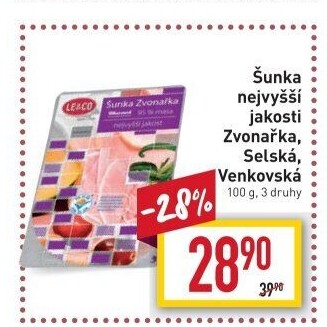 Šunka Zvonařka nejvyšší jakosti LE&amp