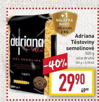 Těstoviny semolinové Adriana