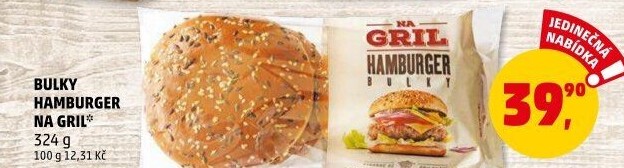 Bulka na hamburger Na gril Penny