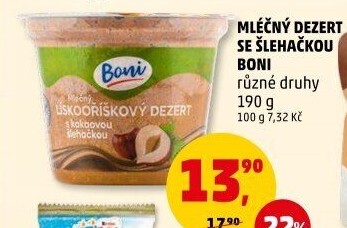 Dezert mléčný se šlehačkou Boni