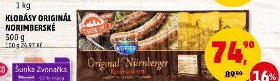 Norimberská grilovací klobása Kupfer
