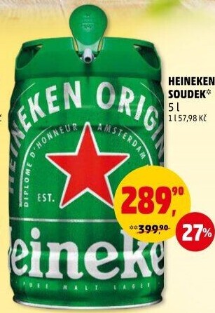 Pivo světlý ležák Heineken - soudek