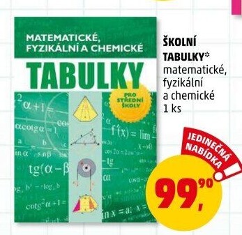 Učebnice Matematické, fyzikální a chemické tabulky Radek Chajda