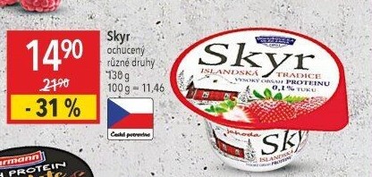 Dezert zakysaný ochucený Skyr Bohušovická mlékárna