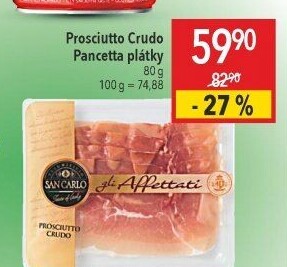Šunka italská Prosciutto Crudo San Carlo