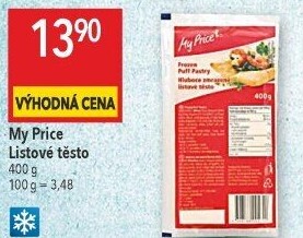 Těsto listové mražené My Price