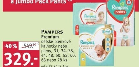 Pleny dětské Pampers Pants Premium Care
