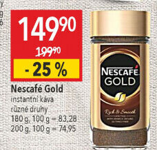 Instantní kávy Nescafé Gold