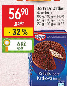 Směs na krtkův dort Dr. Oetker