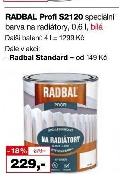 Barva na radiátory Profi Radbal