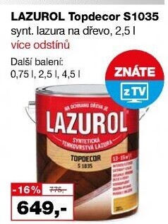 Lazura na dřevo Topdecor Lazurol