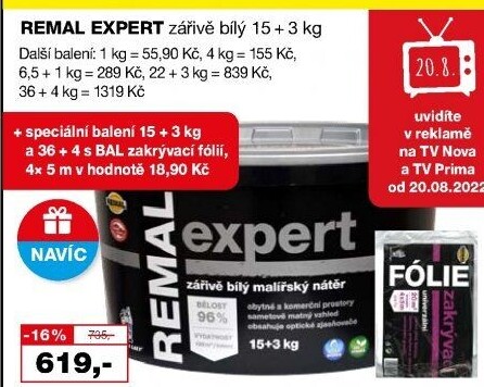Malířský nátěr Expert Remal