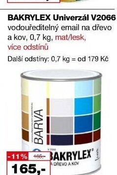 Univerzální email Bakrylex Mat Barvy a laky Hostivař