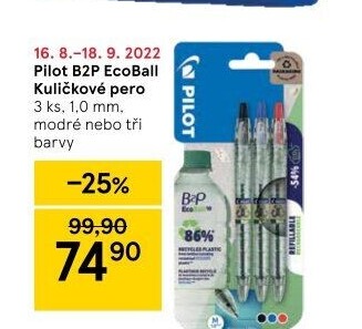 Kuličkové pero B2P EcoBall Pilot