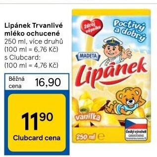 Nápoj mléko ochucené Lipánek Madeta