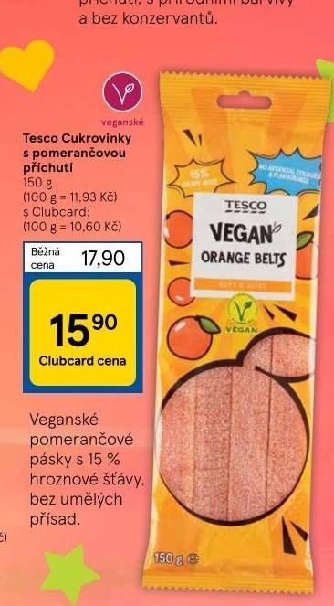 Pásky želé Vegan Tesco