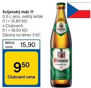 Pivo světlý ležák 11° Svijanský Máz Svijany