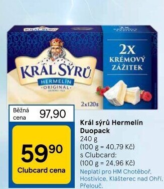 Sýr Hermelín Král sýrů