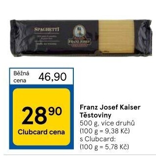 Těstoviny semolinové Exclusive Franz Josef Kaiser