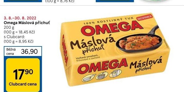 Tuk s máslovou příchutí Omega