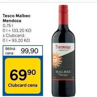 Víno Malbec Mendoza Tesco