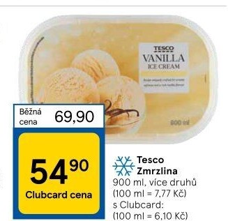 Zmrzlina ve vaničce Tesco