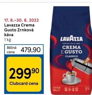 Zrnková káva Crema e Gusto Lavazza