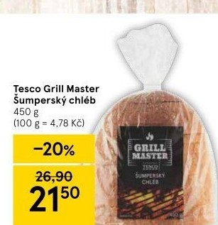 Chléb Šumperský Grill Master Tesco