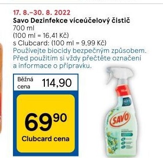 Dezinfekční čistič ve spreji Savo