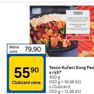 Kung pao kuřecí s rýží Tesco