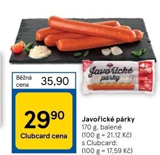 Párky javořické Kostelecké uzeniny