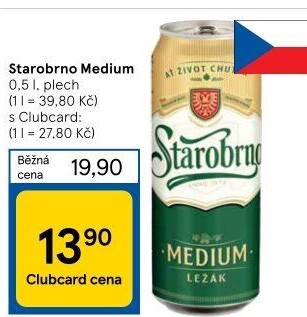 Pivo světlý ležák nepasterizovaný 11° Medium Starobrno