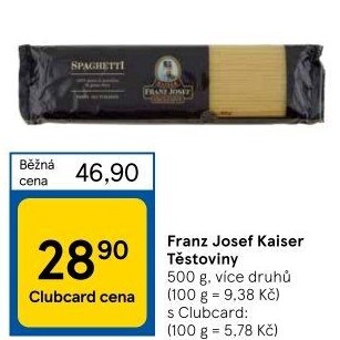Těstoviny semolinové Exclusive Franz Josef Kaiser