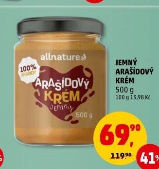 Arašídové máslo Allnature