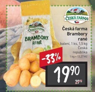 Brambory konzumní rané Česká farma