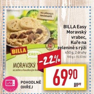 Moravský vrabec Easy Billa