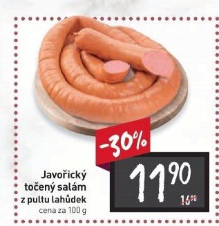 Salám javořický točený
