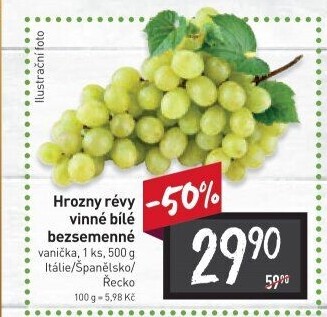 Hrozny bílé bezsemenné