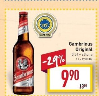Pivo světlé výčepní Originál 10° Gambrinus