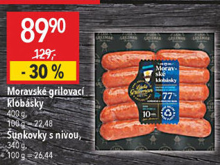 Moravské klobásky Láďa Grileman Kostelecké uzeniny