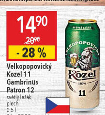 Pivo světlý ležák 11° Medium Velkopopovický Kozel