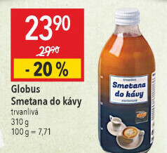 Smetana do kávy Globus