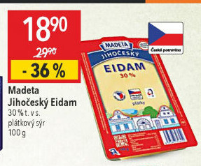 Sýr Eidam Jihočeský 30% Madeta