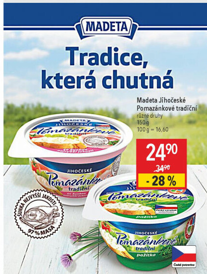 Tradiční pomazánkové Jihočeské Madeta