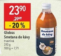 Smetana do kávy Globus
