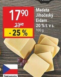 Sýr Eidam Jihočeský 20% Madeta