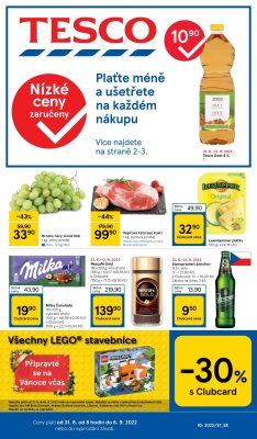 akční leták Tesco 31.8.2022-6.9.2022