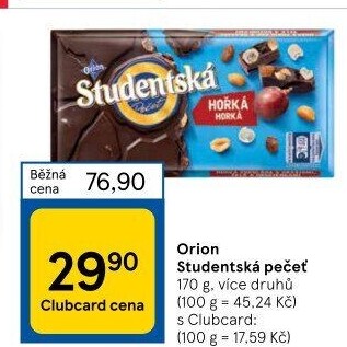 Čokoláda Studentská pečeť Orion