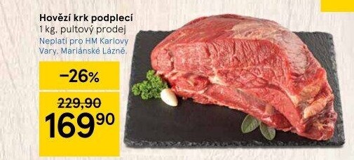 Hovězí přední bez kosti - krk podplečí