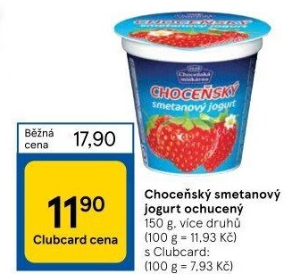 Jogurt smetanový ochucený Choceňský
